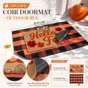 2 Pcs Layered Coir Front Doormat Set, Fall Vibe, Durable & Non Slip Backing