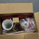 White Ceramic Table Lamp 24.5": 3-Way Dimmable Bedside Lamp with White Drum Slub Shade, Modern Nightstand Lamp for Bedroom & Living Room (Bulb Included)