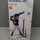 3-in-1 Baseball Set for Kids 3-5 - Tee Ball Stand, Hanging Tee, Ball Launcher and 6 Softballs - Adjustable Height, Indoor/Outdoor Sport Gifts for Boys Girls, Blue