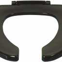 Centoco Toilet Seat Elongated, Open Front, Heavy Duty Commercial, Black | Plastic, No Cover, Made in the USA, 500STSCC-407