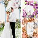 Wedding Arch Covers Stretchy Backdrop Fabric Set of 3,Round Top Decoration Arch Spandex Balloon Backdrop Stand for Birthday Party Baby Shower Wedding 7.2FT,6.6FT,6FT White