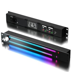 Audio Spectrum Analyzer, 1.5U VU Meter, LED Spectrum Analyzer Home Audio Music Spectrum Display Meter, Music Level Indicator Light, Voice or Remote Control, Melody Rhythm Ambient Lamp