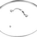 12.5" Tempered Glass Pan Lid with Steam Vent, Thickened to 4mm and Dishwasher Safe and Oven up to 480, Universal Lid Fit for Cast Iron Skillets, Frying Saute Pan, Cooking Pot (Silver)