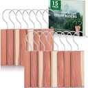ESRICH Cedar Blocks for Clothes Storage,16 Pack with Metal Hooks,100% Natura Cedars Wood for Closets,Cedars Planks with Sandpaper,Cedar Chips for Closets and Drawers