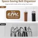 ZEDODIER 4 Pack Belt Organizer for Closet, Heavy-Duty Rotating Belt Hanger Rack Holds Multiple Belts, Hanging Space Saving Metal Belt Holder for Closet Storage, Silver