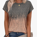 Alaroo Womens Summer Tops Short Sleeve Shirts Crew Neck Cute Trendy Tunic Blouses, Size 2XL