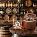 LIGHTEN LIFE 50th Birthday Gifts for Him Men,1975 Whiskey Glass Set in Barrel Box,50 Years Old Gifts,50th Birthday Gift Ideas,50th Birthday Whiskey Glass for Dad Husband