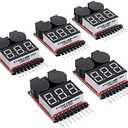 CAMWAY 5PCS 2in1 1-8s Lipo Battery Voltage Tester,RC Low Voltage Buzzer Alarm,Battery Monitor Checker Tester for 1-8s Lipo/Li-ion/LiMn/Li-Fe