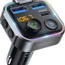 UNBREAKcable Bluetooth FM Transmitter for Car, PD 38W Fast Charging, Wireless Bluetooth FM Radio Adapter, Car Kit with Hands-Free Calls, HiFi Bass Boost MP3 Music Player Support USB Drive