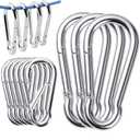 15Pack 5.5 Inch Spring Snap Hooks, Heavy Duty Carabiner Clips for Swing, 12MM 1/2 Quick Chain Link Buckle Clip Keychain Carabiners for Hammock Fitness Gym Boating-1000lbs Capacity