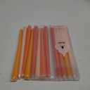 Threan 12 Pcs Taper Candle Colored Taper Candles Colored Candle Sticks Amber Sandalwood Scented Long Burning Candles for Valentine Wedding Romantic Dinner Decor(Orange)