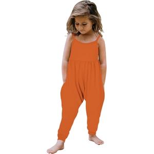 Darkyazi Baby Cute Summer Jumpsuits for Girls Kids Backless Harem Strap Romper Jumpsuit Toddler Pants Size 2-8Y,7T