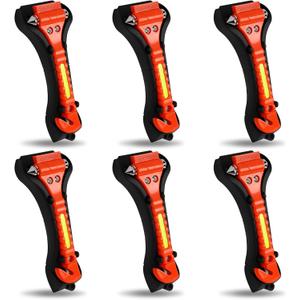 MorTime 6 Pack Car Safety Hammer Window Breaker, Car Emergency Escape Tool, Window Hammer Seat Belt Cutter