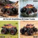 WayEee Amphibious Remote Control Car All Terrain RC Monster Truck Toys/Red | waterproof 4X4 monster truck off-road vehicles 2.4GHz remote control 1/18 Scale rc car toy for kids 6+ boys girls gifts