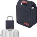 Portable Drink Holder - Foldable Travel Carrier with Reusable Insulated Cofee Cup, 2 Cup Holder, Free Your Hands (Dark Gray)