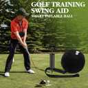 2 x Golf Training Ball Smart Ball Golf Training Aid Inflatable Swing Training Ball with Inflator Pump and Adjustable Lanyard,Assist Golf Swing Trainer Golf Swing Assistant for Beginner