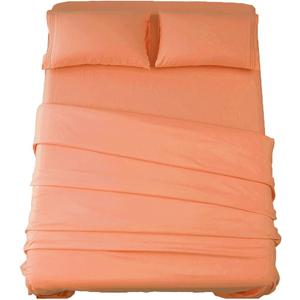 SONORO KATE Bed Sheet Set Super Soft Microfiber 1800 Thread Count Luxury Egyptian Sheets 16-Inch Deep PocketWrinkle and Hypoallergenic-4 Piece (Coral, Queen)
