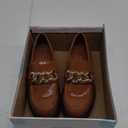 Soda Women's Chain Faux Leather Lug Platform Block Heel Loafers, Size 6.5