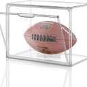 Football Display Case, Clear Stackable PET Storage Bins with Magnetic Attraction Lid, UV Protected Display Case for Autographed Footballs, Action Figure, Handbag, Models, Shoe Organizer