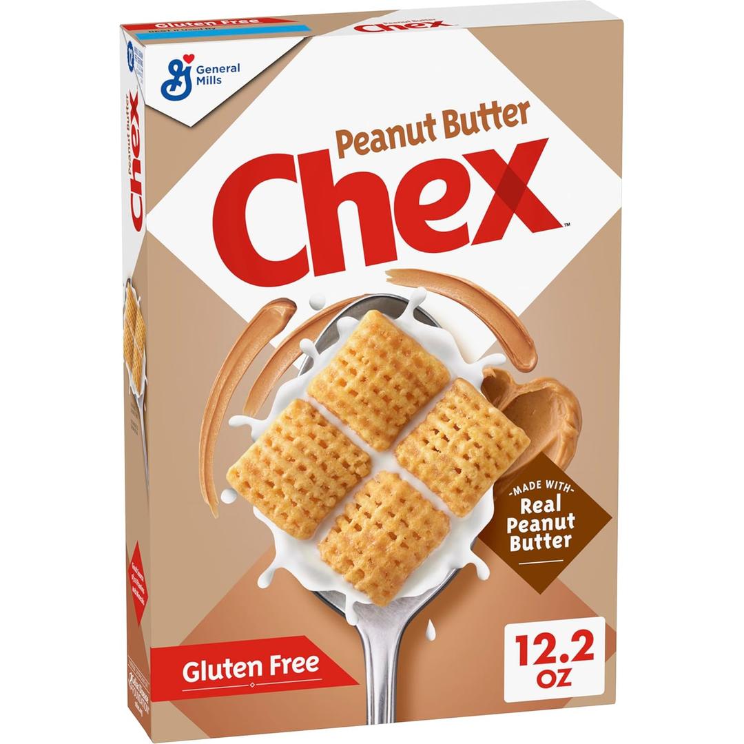 Peanut Butter Chex Cereal, Gluten Free Breakfast Cereal, Made with Whole Grain, 12.2 oz (EXP 10/09/25)