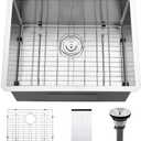 Stainless Steel Laundry Sink Undermount-VASOYO 23x18x13 Undermount Laundry Sink Stainless Steel Utility Sink 16 Gauge Single Bowl Laundry Room Sink Outdoor Sinks Deep Undermount Kitchen Sink (Brushed Nickel)