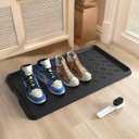 Heavy Duty Boot Trays Natural Rubber Shoe Mat Tray for Entryway with Shoes Brush Large Boot mat Tray Multi-Purpose for Indoor or Outdoor (1'1" x 2'1" (Rectangular))