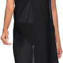 Sheer Black Swimsuit Cover Up Skirt Beach Coverup Sarong Bikini Coverup Wrap Bathing Suit Scarf Wrap for Women Girls