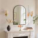 Sweetcrispy 20"x30" Arched Black Bathroom Mirror, Bathroom Mirrors for Over Sink, Modern Wall Mirrors Arch Decorative for Entryway, Bedroom, Vanity,Horizontal or Vertical Hanging