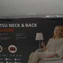 Shiatsu Neck and Back Massage Cushion with Heat - 4D Kneading and Vibration for Muscle Relief, Dual-Neck Design, Adjustable Intensity and Height for Office Chair and Home Use, Grey