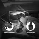 Car Food Tray with Phone Holder & Cup Holder, Height Adjustable 360Rotating Steering Wheel Tray, Perfectly Compatible with Cars Featuring Round Cup Holders, Fits Tesla Model Y/3/S