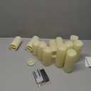 Enido Flameless Candles Led Candles Pack of 12 Battery Candles (D2.15'' x H4''5''6'') Waterproof Outdoor Indoor Candles with 10-Key Remotes and Cycling 24 Hours Timer (Plastic)