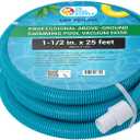 U.S. Pool Supply 1-1/2" x 25 Foot Professional Above Ground Swimming Pool Vacuum Hose with Swivel Cuff - Removable Cuff, Cut to Fit - Compatible with Filter Pumps, Filtration Systems, Chlorinators