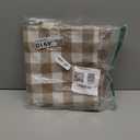 misaya Rectangle Waterproof Vinyl Table Cloth, Buffalo Flannel Backed Tablecloth, Wipeable Plastic Table Cover for Dinner, Kitchen, Outdoor (60" x 84", Khaki and White)