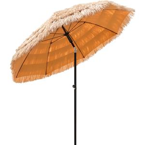 6/6.5/7.5/8ft Tiki Umbrellas for Outside, UV Protect Thatch Umbrella with Tilt Design, Thatch Patio Umbrella for Outdoor Tiki Bar, Tropical Palapa Tiki Hut Hawaiian Hula Beach Umbrella
