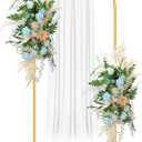 Wedding Arch Backdrop Stand, 5 FT Square White Metal Arch Backdrop Stand for Wedding Ceremony Photo Booth, Outdoor Indoor Birthday Party, Garden Floral Balloon Arch Decoration(Gold)