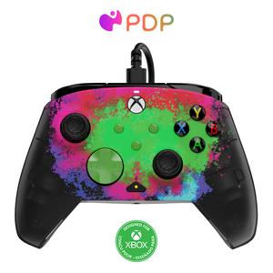PDP Gaming REMATCH GLOW Enhanced Wired Controller: Licensed Xbox Series X|S Gamepad, Xbox One, Windows PC, Mappable Back Buttons, Audio Control, Customizable Companion App: Space Dust Glow in the Dark