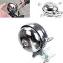 Cool Chrome Rotary Double-Sided Metal Classic Vintage Bike Bell Road Mountain Tricycle Retro Bicycle Handlebar Bell Safety Cycling Loud Ring Accessories Horn Crisp Clear Sound Alarm