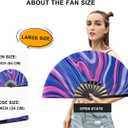 Large Folding Hand Rave Fan Popping Fan for Line Dancing Clacking Fans for Dance,Party,Decoration,Festival (Purple Basses)