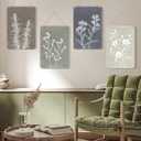 2 x Drsoum Boho Wall Metal Signs Set of 4 Vintage Botanical Prints Retro Plants Rustic Antique Decorative Signs for Bathroom Farmhouse Kitchen Home Decor 12x8in (12L" x 8W")