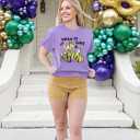 Mardi Gras Shirts Women: Mardi Gras Day Hearts T-Shirt Fat Tuesday Tee Carnival Shirt New Orleans Party Tshirt (Purple, M)