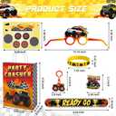 Monster Truck Party Favors for 12, Truck Birthday Party Supplies Include Goodie Bags, Bracelets, Keychains, Stickers, Paper Glasses, Off-Road Racing Theme Pinata Fillers Classroom Rewards