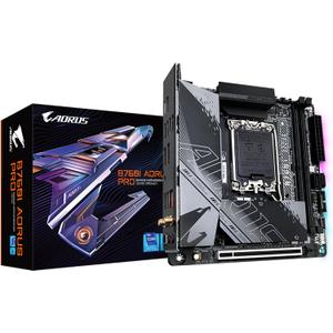 GIGABYTE B760I AORUS PRO (LGA 1700/ B760/ Mini-ITX/ DDR5/ Dual M.2/ PCIe 4.0/ USB 3.2 Gen2X2 Type-C/WiFi 6E/ Intel 2.5GbE LAN/Q-Flash Plus/Motherboard)