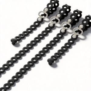 Modular Straps (4-Pack), Flexible Multi-Tool, Gear Strap for Outdoor Adventure, Survival, Camping, Travel, EDC (Black)