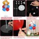 Baseball party Balloons Stand Kit 2 Sets with 2 Baseball Glove Foil Balloons Red Blue Silver Themed Party Balloon Centerpiece for Tables for Men Boys Game Sports Rookie Year 1st Birthday decorations