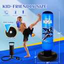 Onirii 66 Inch Kids Punching Bag Toy with Boxing Gloves | Larger Stable Updated Ninja Kids Inflatable Boxing Bag Set for Boys & Girls Age 5-12 for Taekwondo,MMA and Practicing Karate