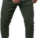 Woenzaia Men's Slim Fit Dress Pants Casual Stretchy Twill Chinos Tapered Skinny Slacks (32, #1 Armygreen)