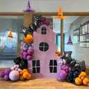 Halloween Balloons Decorations, Spooky Halloween Balloon Garland Arch Kit Bat Black Purple Orange Balloon with Horror Scary Balloons for Witch Ghost Birthday Baby Shower Party Decorations