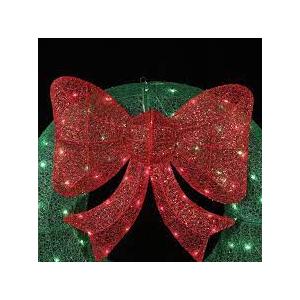 LuxenHome 36-in Freestanding Wreath Yard decoration with White LED Lights