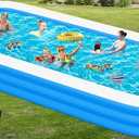 Extra Large Inflatable Pool for Adults, 165" X 76" X 22" Big Blow-Up Pool Swimming Pool, 2025 Upgraded Oversized Thickened Family Pools for Backyard Summer Outdoor