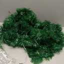 Kingdder 16.4 ft Christmas Tinsel Garland Lighted Metallic Twist Tree Decoration Prelit Battery Operated 50 LED Hanging Garland for Xmas New Year Home Outdoor Decor(Warm White, Green)